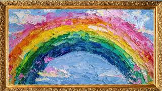 Rainbow Painting | Art Screensaver for TV | 2 Hours Framed Colorful Painting | TV Wallpaper | 4K screenshot 5