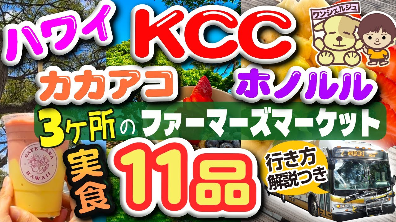 [ハワイ最新]KCCファーマーズマーケット・カカアコファーマーズマーケット・ホノルルファーマーズマーケットで食べた実食グルメ11品！ローカルフード／ワイキキからの行き方帰り方・トイレ情報・絶景あり