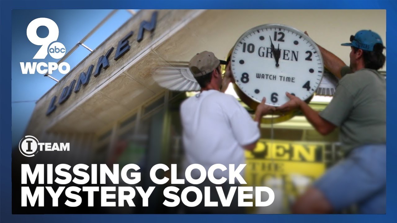 Where is the historic Lunken Airport clock?