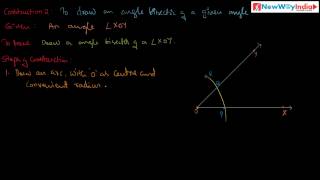 ICSE CBSE Maths Class 7 - 10 - Basic Constructions - Construction 2