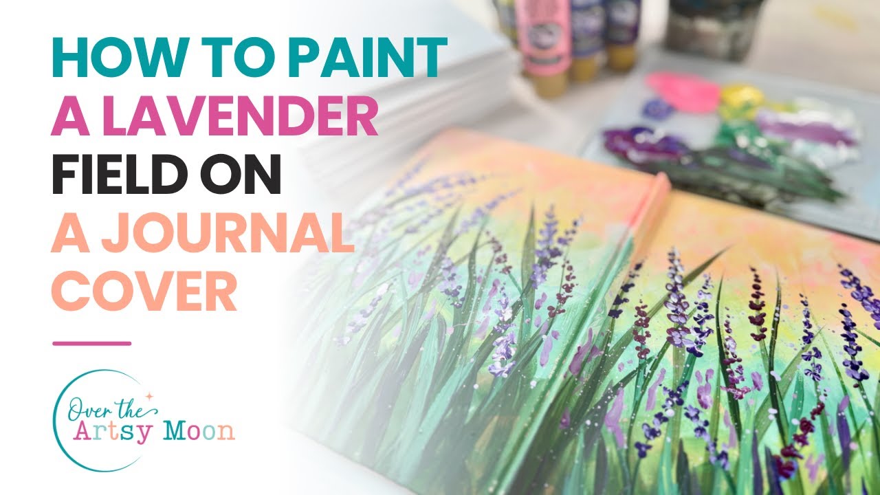 Как нарисовать лавандовое поле на обложке журнала (урок по акриловой живописи для начинающих)