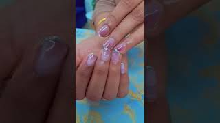 nail art gel polish 🧡😊 #art #nails #simplenails #extension #nailsart