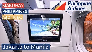 Philippines Airlines Jakarta to Manila Airbus A321neo Economy Class