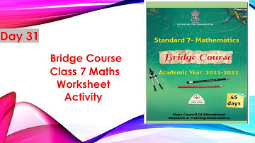Day 31 | Bridge course 7th standard maths for semi English | setu abhyaskram iyatta satvi ganit