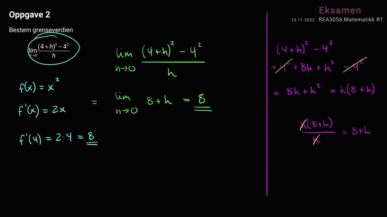 R1 Eksamen, Høst 2022, Løsningsforslag, Ny Læreplan