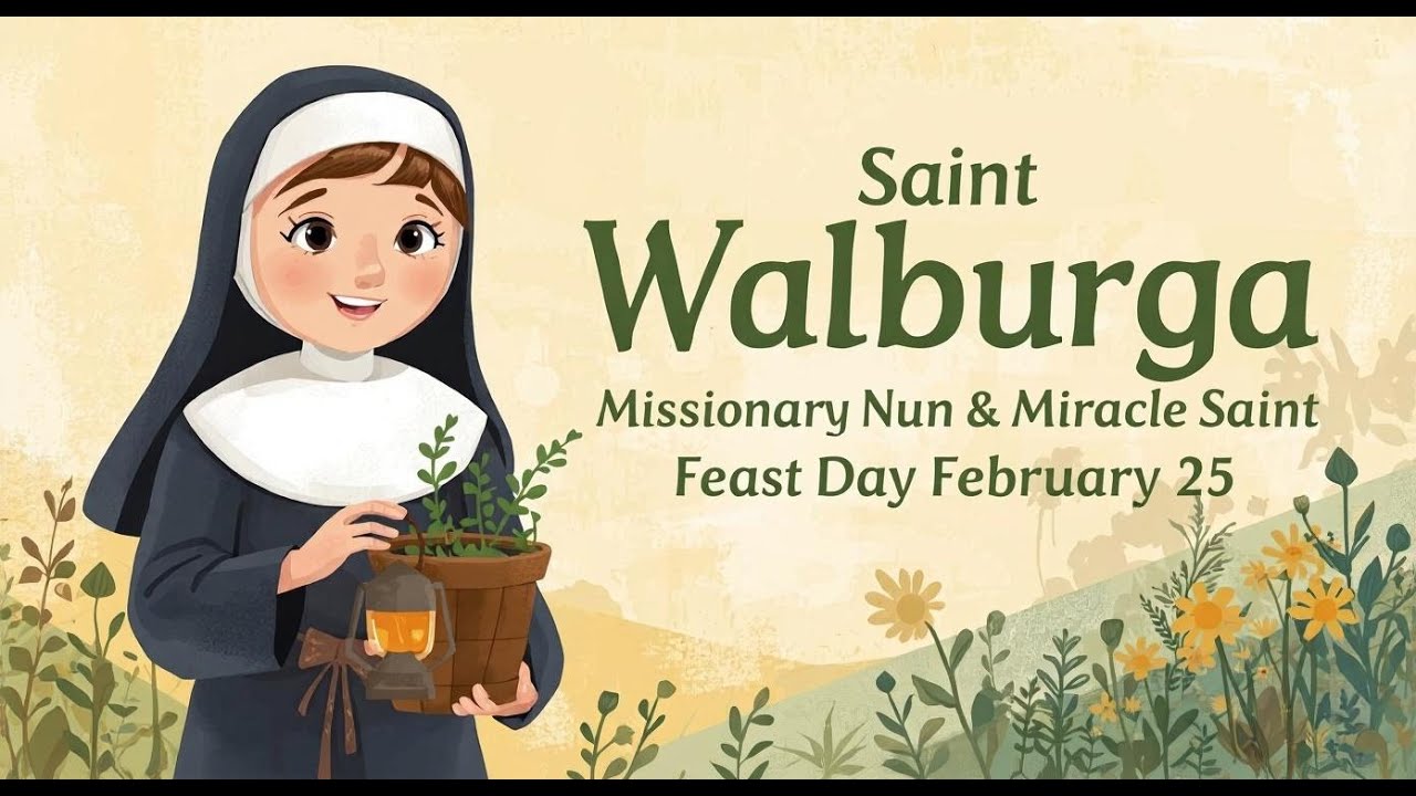 Saint Walburga | Missionary Nun & Miracle Saint | Feast Day February 25 | Saint Story for Kids