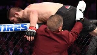 Khabib jumps in crowd to fight McGregor’s team