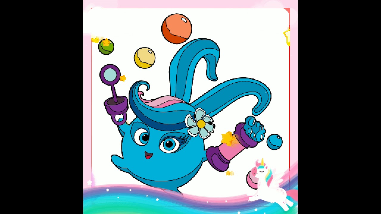 Fun experience with Sunny Bunnies colouring book App - YouTube