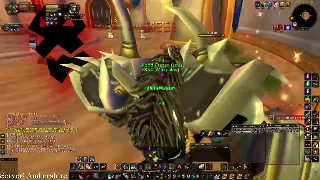 Turtle WoW - Ding lv60 day 2 Warrior vs HoR Shaman! (2 of 6)