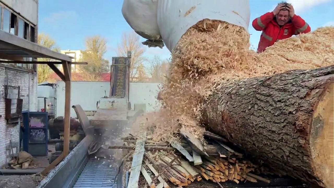 Brutal Wood Chip Production | Monster Shredder Action