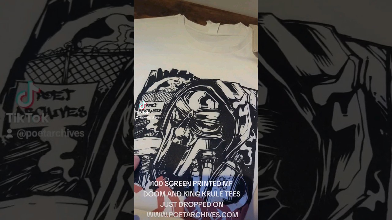 100 MF DOOM and KING KRULE tees just dropped on our website! 