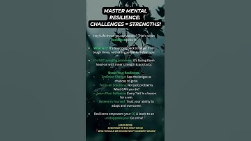 Master Mental Resilience: Turn Challenges into Strengths! #Resilience #MentalStrength #Motivation