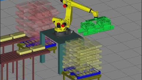 Fanuc Robot | Mô Phỏng Hệ Thống Bốc Xếp Bao Lên Pallet Tự Động
