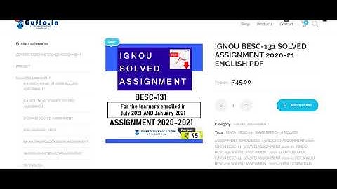 IGNOU BESC-131 SOLVED ASSIGNMENT 2020-21 | GUFFO