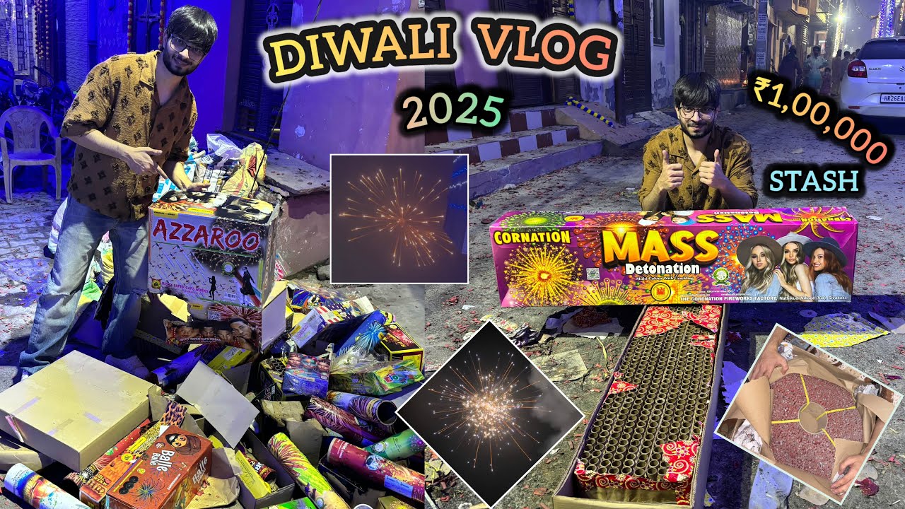2025 DIWALI VLOG🔥😍Testing Biggest Crackers Stash Worth ₹100000😍 Skyshots & 10000 lar #crackers🎆