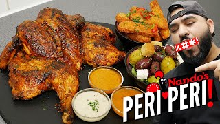 Lemon & Herb Peri Peri Chicken with Halloumi Fries & Olives | Halal Chef's Peri Peri Chicken