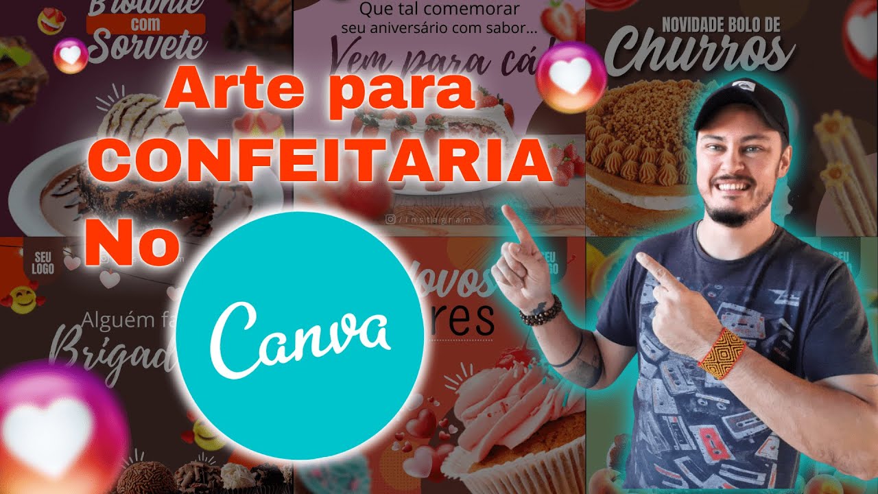 CANVA | Arte para Confeitaria no CANVA | Tamplete gratuito