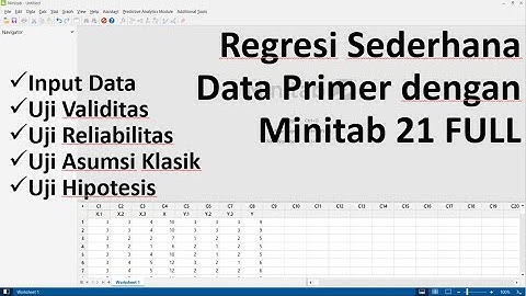 Tutorial Regresi Sederhana Data Primer dengan Minitab 21 FULL