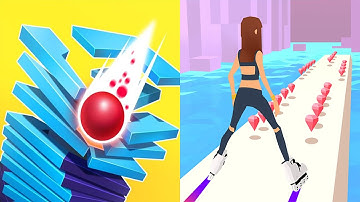 Ball Run Stack VS Sky Roller - All Level Gameplay Android iOS Ep1