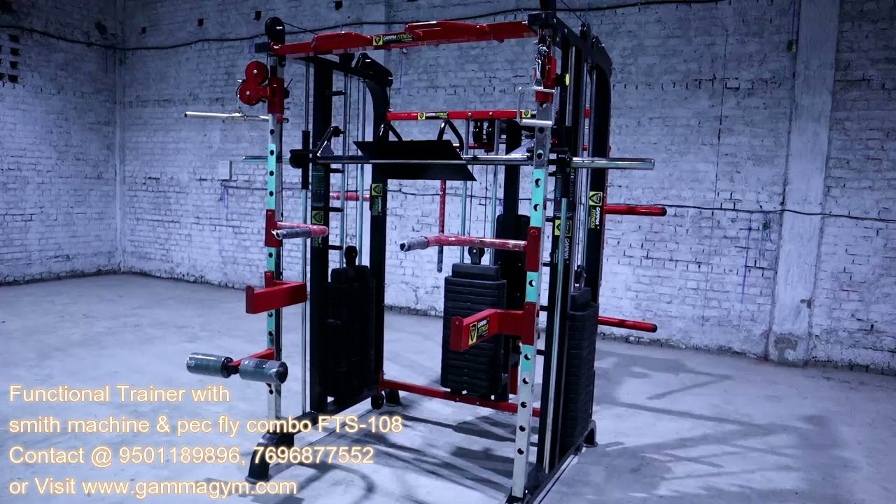 Gamma Fitness Functional Trainer With Smith Machine & Pec Fly FTS -108 | Multi Home Gym Setup