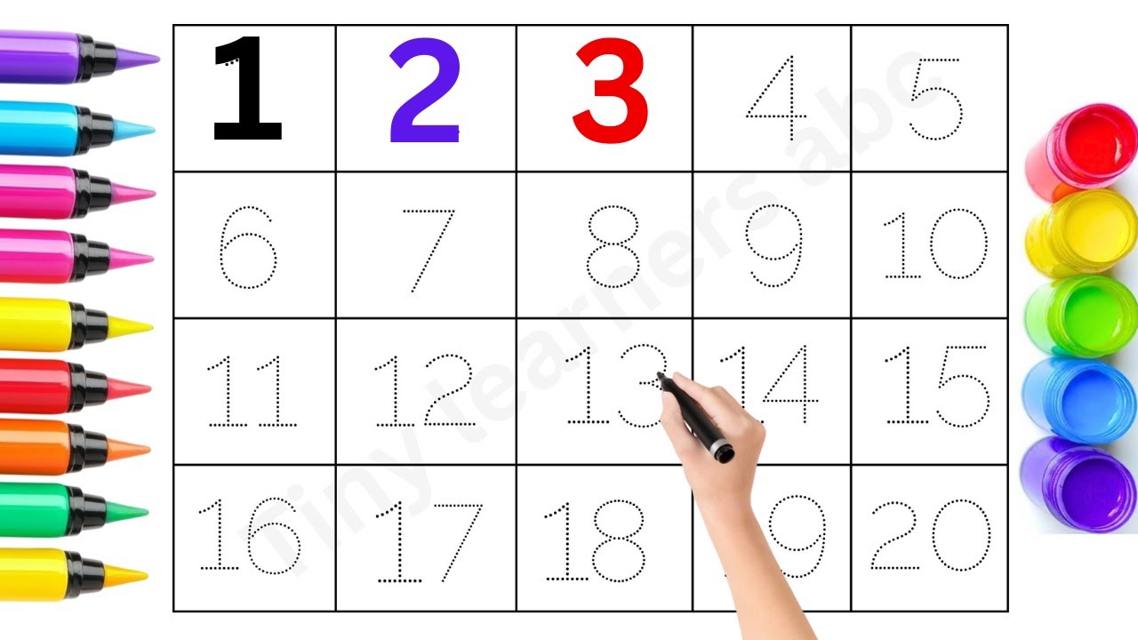 Learn Numbers 1 to 20 for Kids  Tracing & Counting Video Free PDF Worksheets
