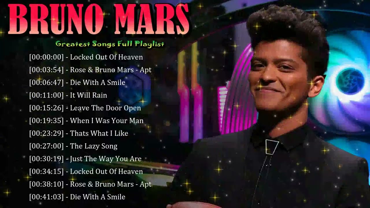 🎶 Bruno Mars – Romantic R&B anthems driven by sincerity and style 🎩