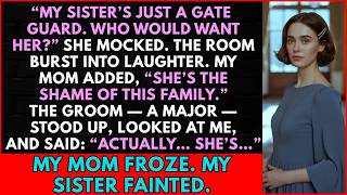 At My Sister’s Wedding, She Publicly Mocked Me — Then Her Groom Bowed and Said, “Ma’am…”