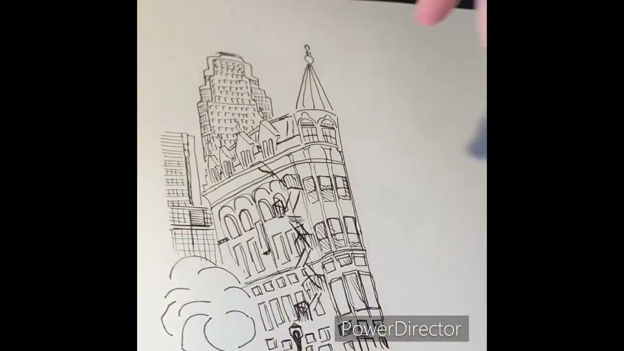 Drawing flatiron building Toronto ON Canada 🇨🇦