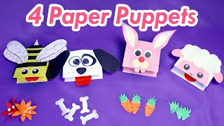 Paper Hand Puppets - 4 Easy Talking Animal Puppets
