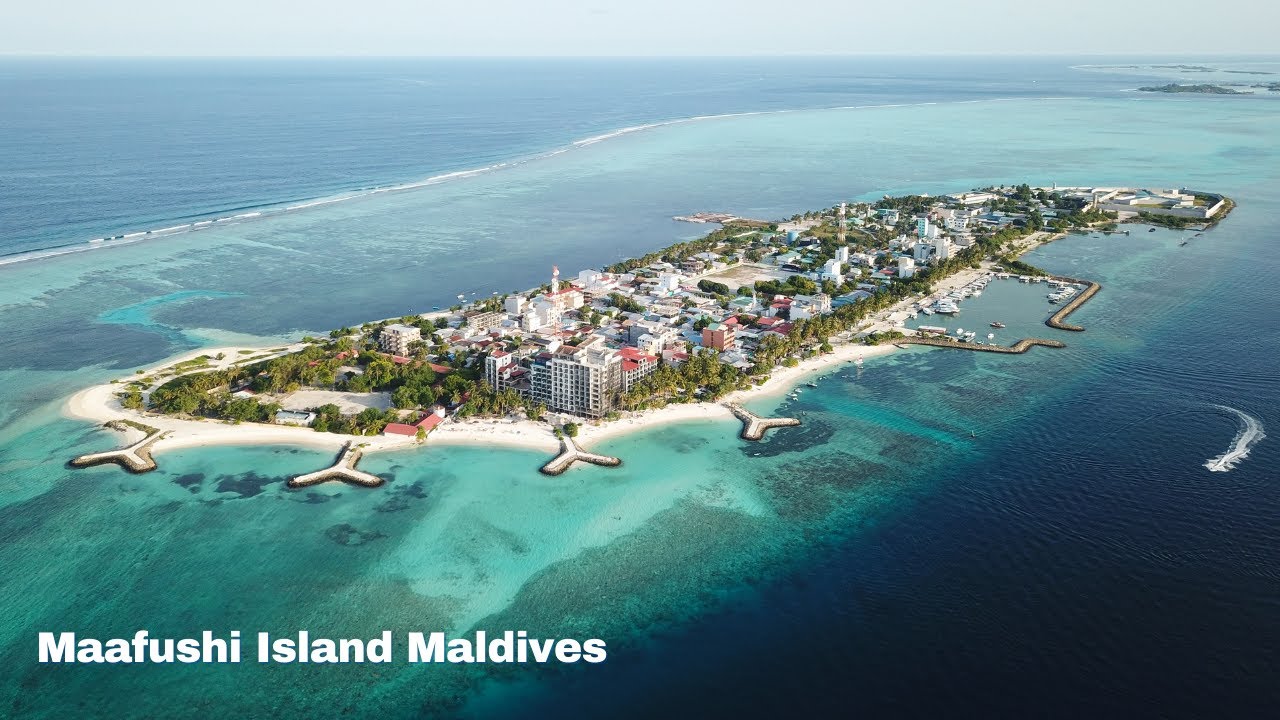Maafushi Island Local Beach Maldives by Drone - Maldives Travel - Maafushi Island Maldives Aerial