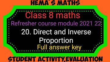 8th maths refresher course chapter 20 proportion answers