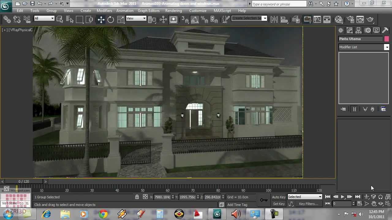 3DS Max Tutorial 12 Animasi Ars 103 Menganimasikan Pintu Dan