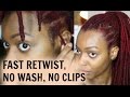 Fast Retwist Without Washing Locs & No Clips | Up-Close In Depth