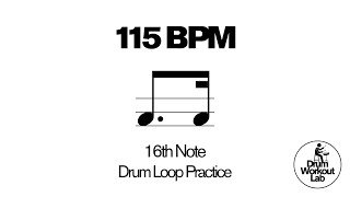 16th Note Drum Exercise | 1 a | 115 BPM | Drum Loop