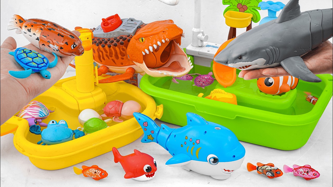 [Toy asmr] RC Shark & Crocodile & Turtle & Mosasaurus & Alive Aquarium ASMR Satisfying with Unboxing