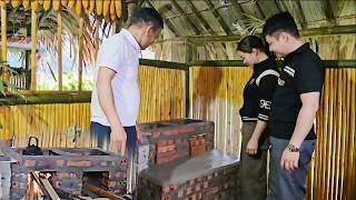 Hang's father designed a beautiful wood-burning stove for his daughter.
