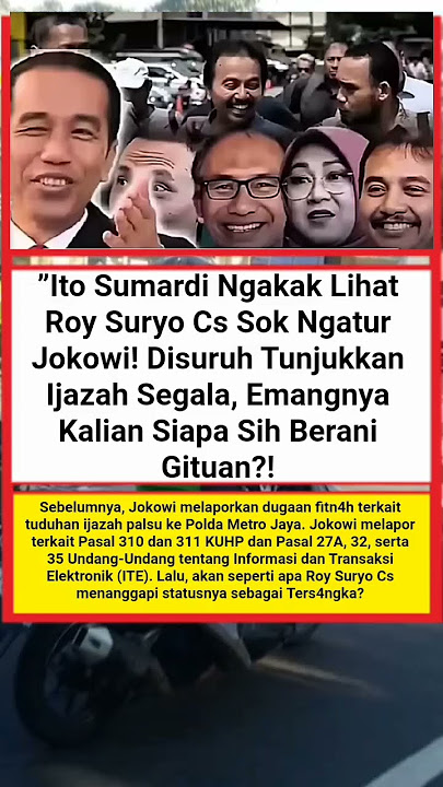 Ito Sumardi SiΠdir Roy Suryo Cs, Emangnya Siapa Berani Ngatur Jokowi?! #shorts #viralvideo