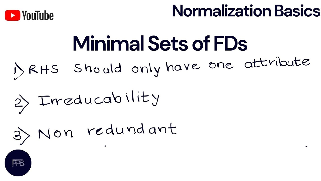 Minimal Set of Functional Dependencies | Normalization Series