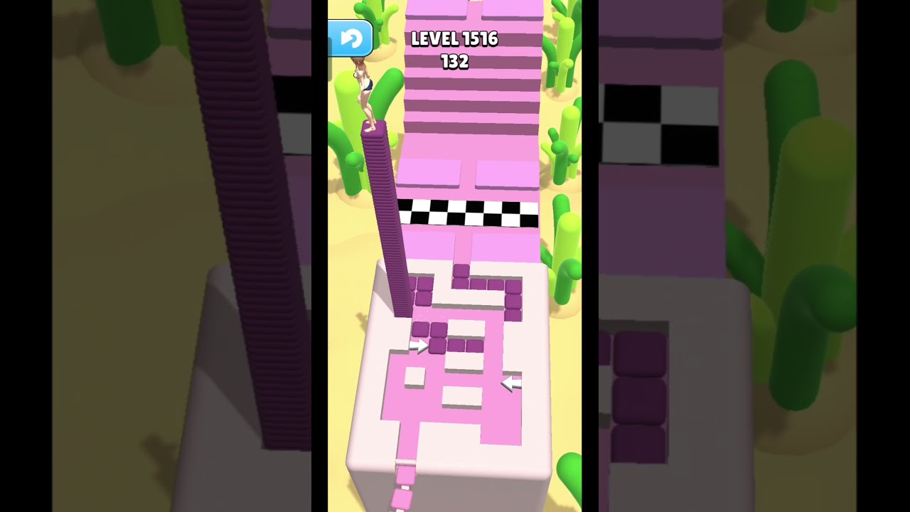 1516 level gameplay in stacky dash game 