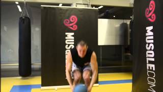 Medicine ball jumping jacks