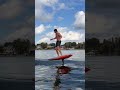 Prone foiling into the boat wake! #wakeboat #foiling #wakefoiling #foilsurfing #pronefoiling