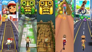 Subway Surfers 🆚 Temple Run 2 🆚 TEMPLE RUN 🆚 Subway Princess Runner 🆚 Little Singham Cycle Race screenshot 2