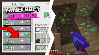 KÖYLÜLERLE ELMAS EŞYA TAKASI ve BEREKETLİ MADEN! Minecraft Survival Bölüm 2