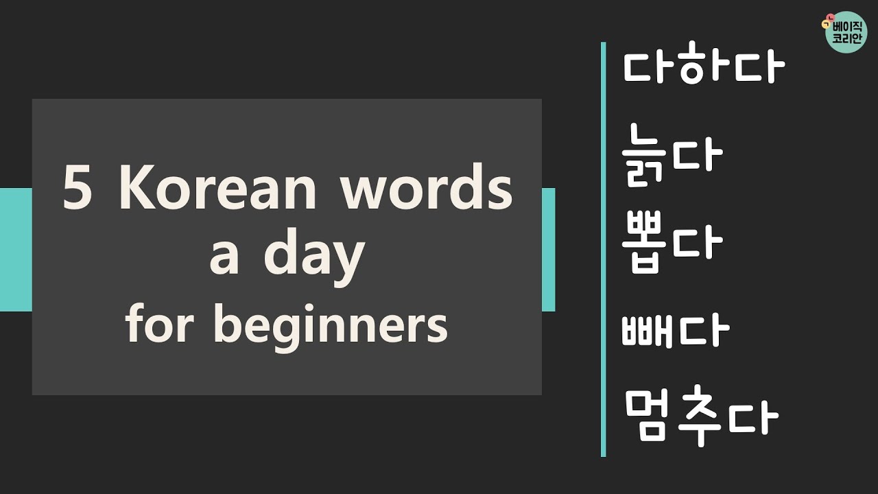 976-980 다하다, 늙다, 뽑다, 빼다, 멈추다 | TOPIK Vocabulary for beginners | 5 ...