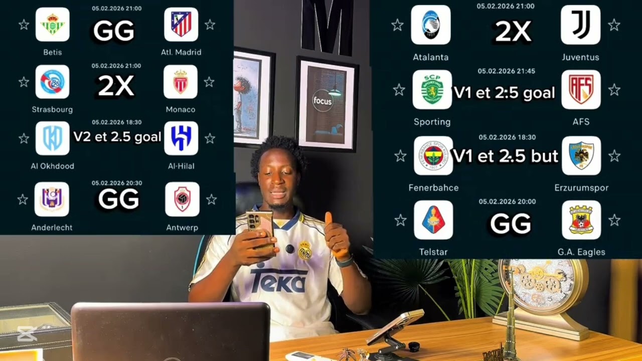 Pronostic foot aujourd'hui | pronostic foot de ce jour (JEUDI 05.02.2026)