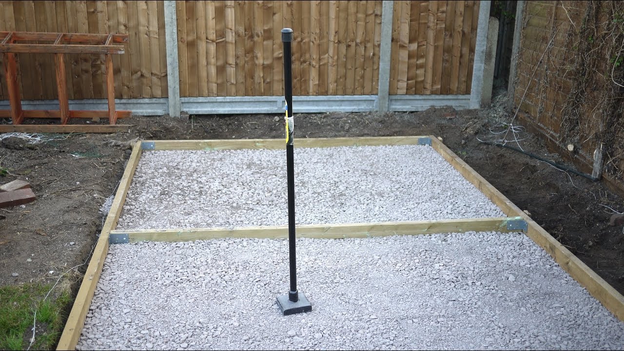 How to make a concrete shed base - YouTube