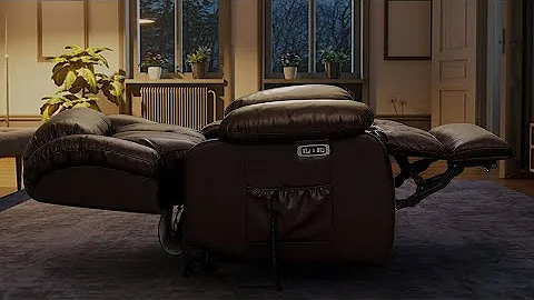 Soulout  Large Genuine Leather Power Lift Chair Recliner for Elderly, Dual Motor Infinite Position