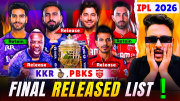IPL 2026 | KKR or PBKS Possible Released & Retained LIST | Balance Purse | AD CRICKET