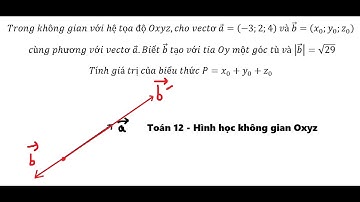 Trong không gian với hệ tọa độ Oxyz,cho vectơ a =(-3;2;4) và b =(x_0;y_0;z_0 )