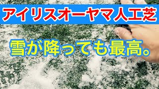 アイリスオーヤマ人工芝 〜真冬編〜 雪が降っても最高だった件